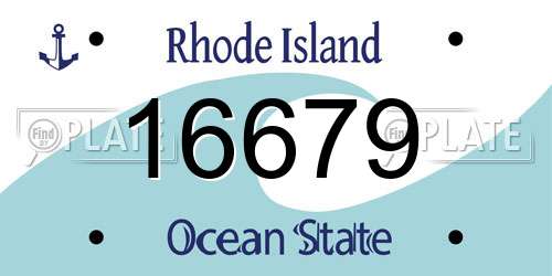 16679 Rhode Island License Plate