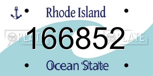 166852 Rhode Island License Plate