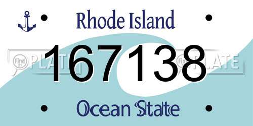 167138 Rhode Island License Plate