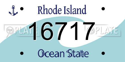 16717 Rhode Island License Plate