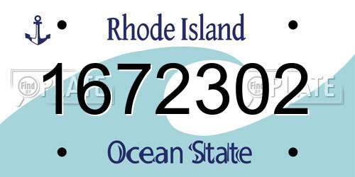 1672302 Rhode Island License Plate
