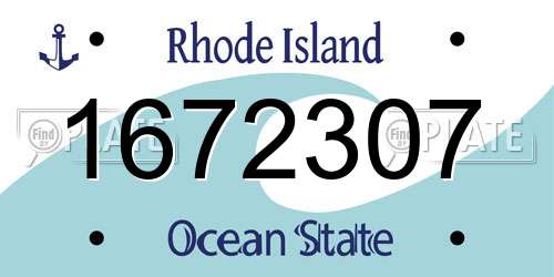 1672307 Rhode Island License Plate
