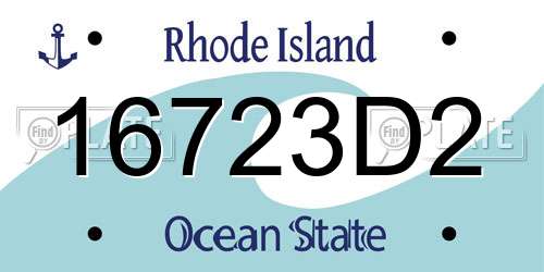 16723D2 Rhode Island License Plate