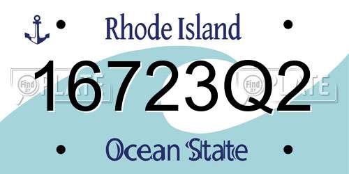 16723Q2 Rhode Island License Plate