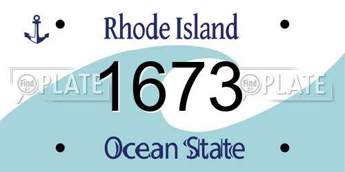 1673 Rhode Island License Plate