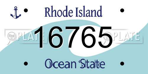 16765 Rhode Island License Plate