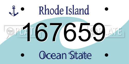 167659 Rhode Island License Plate