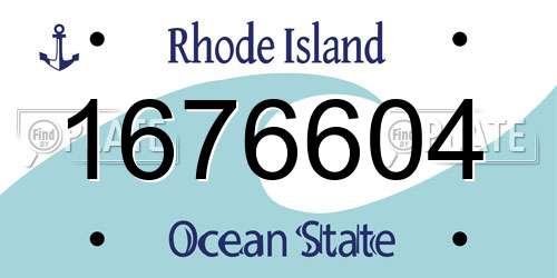 1676604 Rhode Island License Plate