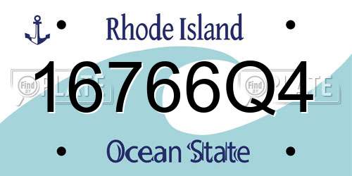 16766Q4 Rhode Island License Plate