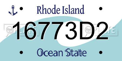 16773D2 Rhode Island License Plate