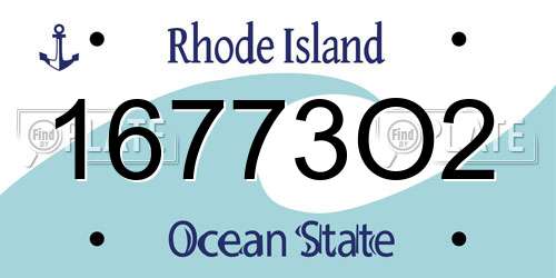 16773O2 Rhode Island License Plate