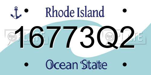 16773Q2 Rhode Island License Plate