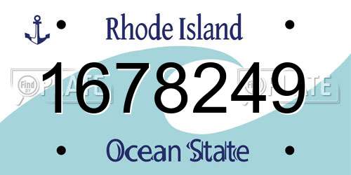 1678249 Rhode Island License Plate