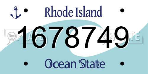 1678749 Rhode Island License Plate