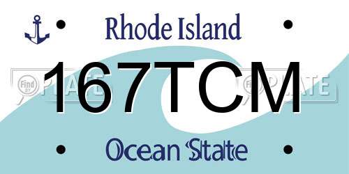 167TCM Rhode Island License Plate