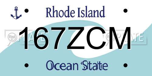 167ZCM Rhode Island License Plate