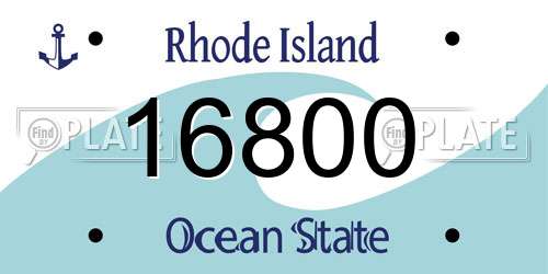 16800 Rhode Island License Plate