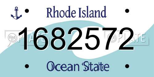 1682572 Rhode Island License Plate