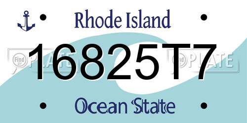 16825T7 Rhode Island License Plate