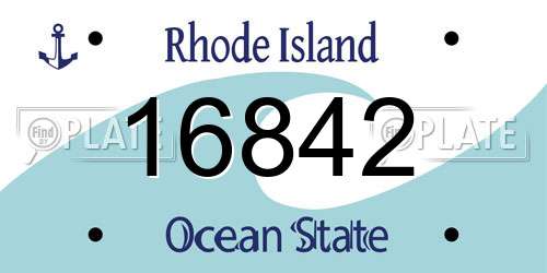 16842 Rhode Island License Plate