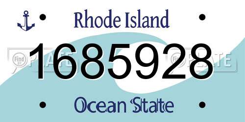 1685928 Rhode Island License Plate