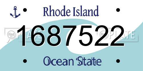 1687522 Rhode Island License Plate