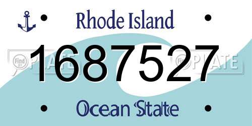 1687527 Rhode Island License Plate