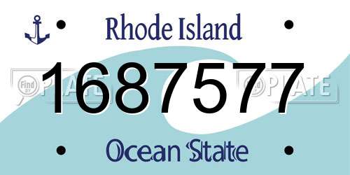1687577 Rhode Island License Plate