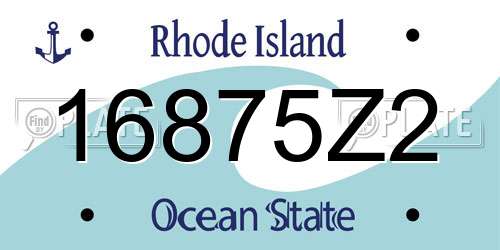 16875Z2 Rhode Island License Plate