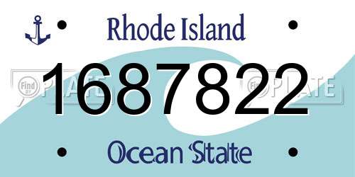 1687822 Rhode Island License Plate