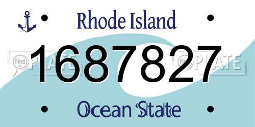 1687827 Rhode Island License Plate