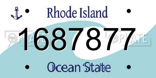 1687877 Rhode Island License Plate