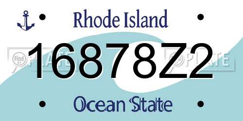 16878Z2 Rhode Island License Plate