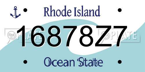 16878Z7 Rhode Island License Plate