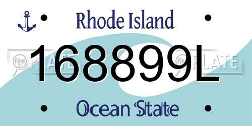 168899L Rhode Island License Plate