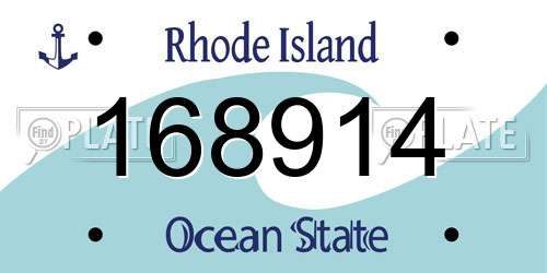 168914 Rhode Island License Plate