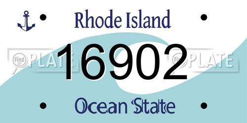 16902 Rhode Island License Plate