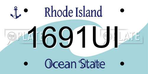 1691UI Rhode Island License Plate