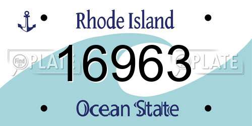 16963 Rhode Island License Plate