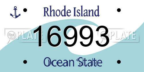 16993 Rhode Island License Plate