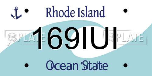 169IUI Rhode Island License Plate