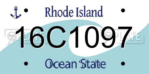16C1097 Rhode Island License Plate