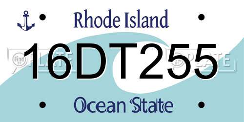 16DT255 Rhode Island License Plate