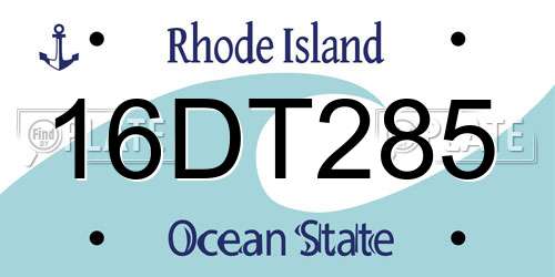16DT285 Rhode Island License Plate