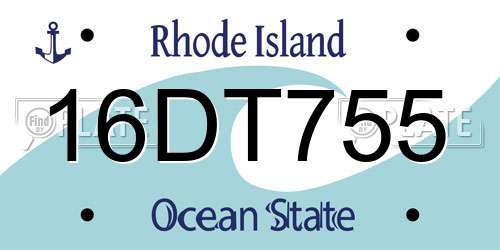16DT755 Rhode Island License Plate