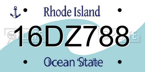 16DZ788 Rhode Island License Plate
