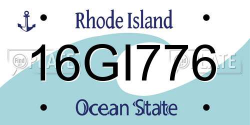 16GI776 Rhode Island License Plate