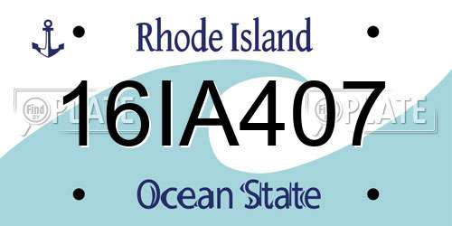 16IA407 Rhode Island License Plate
