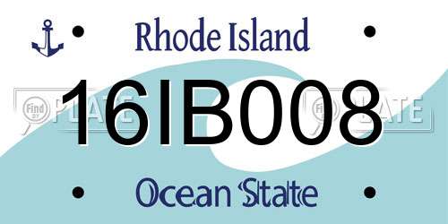 16IB008 Rhode Island License Plate
