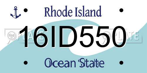 16ID550 Rhode Island License Plate